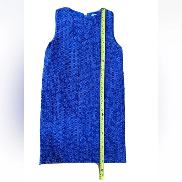 Diane Von Furstenberg Blue Zihna Crochet Lace Sleeveless Dress size 8 Designer - Picture 3 of 9